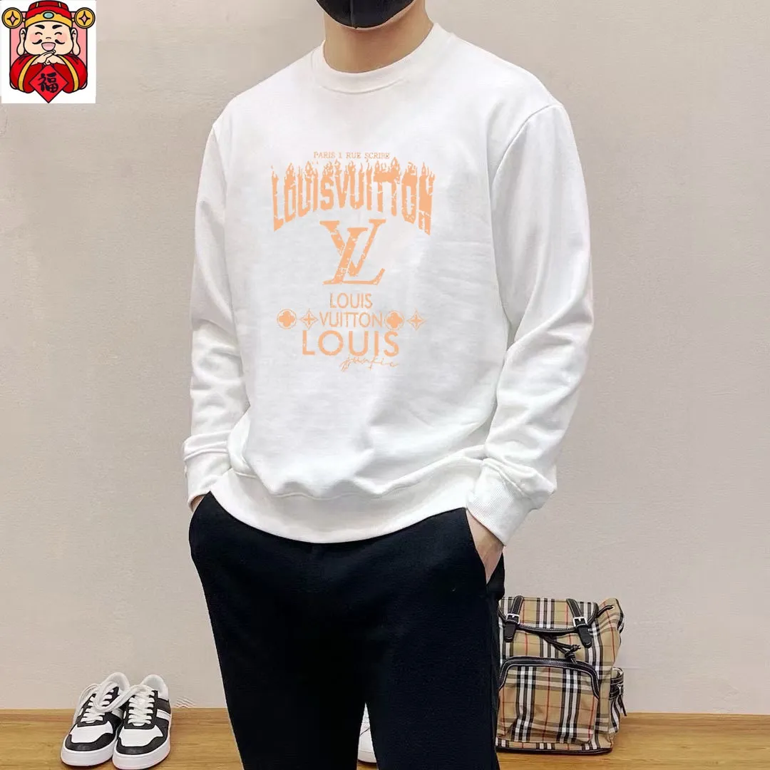 🅿️220 brand [LV Louis Vuitton] (good news for fat people) 2025ss autumn latest long-sleeved round-neck sweatshirt, on sale simultaneously on the official website. Refreshing and breathable. Made of top Tencel Roman. Comfortable and soft. 3D three-dimensional clarity. Super fashion sense. Great for gifting and keeping for yourself. Size: M-5XL (can wear up to 220 pounds)
